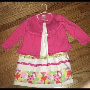 Gymboree Tea Time Afternoon Dress w/ cardigan